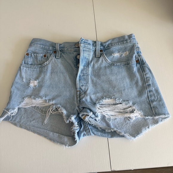 Signature by Levi Strauss Pants - Women’s Signature by Levi Strauss Light Blue Distressed Jean Shorts